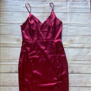 SHEIN Red Silky Mini Dress